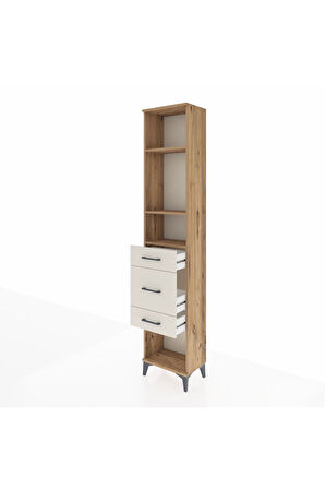 Arges Dolap 3 Raflı 3 Çekmeceli 44x30x221 Çam-Aytaşı