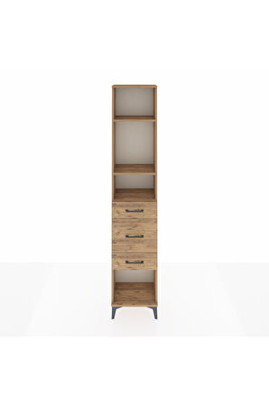 Arges Dolap 3 Raflı 3 Çekmeceli 44x30x221 Çam-Çam