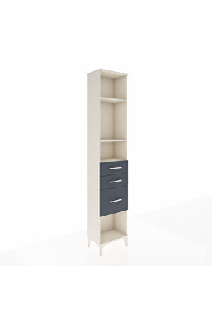 Arges Dolap 3 Raflı 3 Çekmeceli 44x30x221 Aytaşı-Antrasit