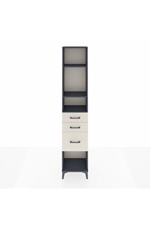 Arges Dolap 3 Raflı 3 Çekmeceli 44x30x221 Antrasit-Aytaşı