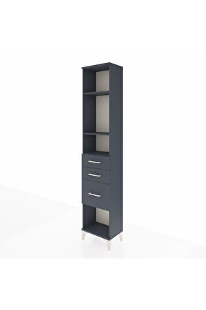 Arges Dolap 3 Raflı 3 Çekmeceli 44x30x221 Antrasit-Antrasit