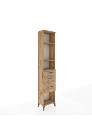 Arges Dolap 3 Raflı 3 Çekmeceli 44x30x221 Çam-Çam