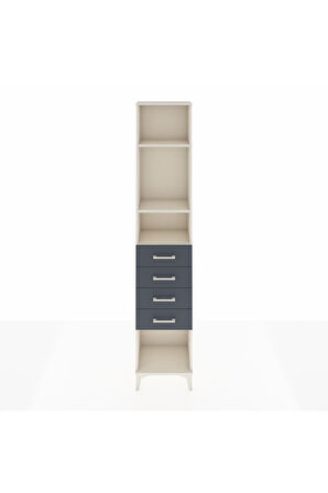 Arges Dolap 3 Raflı 4 Çekmeceli 44x30x221 Aytaşı-Antrasit