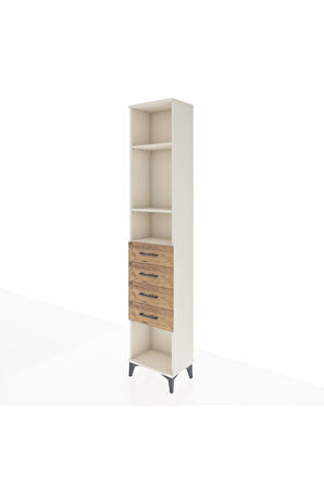 Arges Dolap 3 Raflı 4 Çekmeceli 44x30x221 Aytaşı-Çam