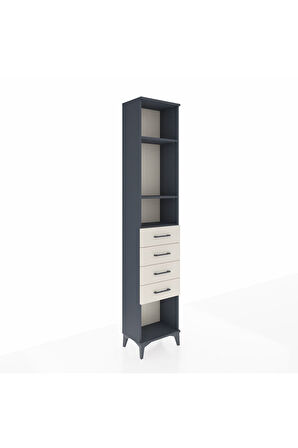 Arges Dolap 3 Raflı 4 Çekmeceli 44x30x221 Antrasit-Aytaşı