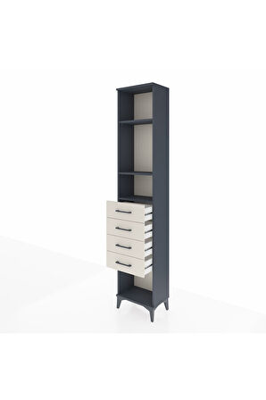 Arges Dolap 3 Raflı 4 Çekmeceli 44x30x221 Antrasit-Aytaşı