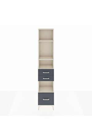 Arges Dolap 4 Raflı 3 Çekmeceli 44x30x221 Aytaşı-Antrasit