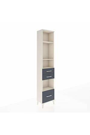 Arges Dolap 4 Raflı 3 Çekmeceli 44x30x221 Aytaşı-Antrasit