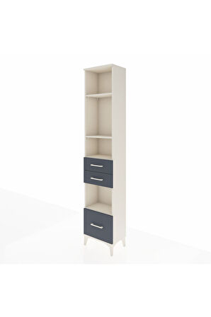 Arges Dolap 4 Raflı 3 Çekmeceli 44x30x221 Aytaşı-Antrasit