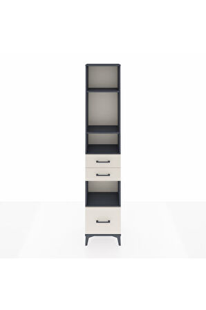 Arges Dolap 4 Raflı 3 Çekmeceli 44x30x221 Antrasit-Aytaşı