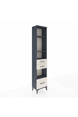 Arges Dolap 4 Raflı 3 Çekmeceli 44x30x221 Antrasit-Aytaşı