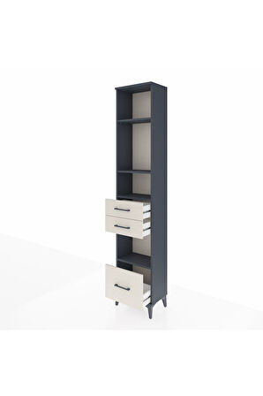 Arges Dolap 4 Raflı 3 Çekmeceli 44x30x221 Antrasit-Aytaşı