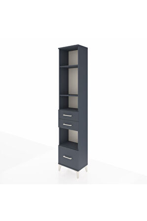 Arges Dolap 4 Raflı 3 Çekmeceli 44x30x221 Antrasit-Antrasit