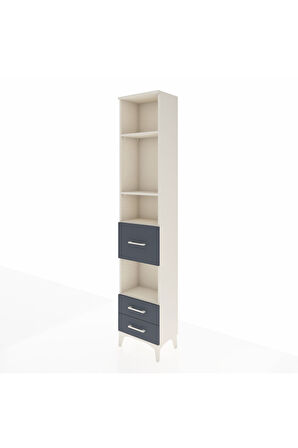 Arges Dolap 4 Raflı 3 Çekmeceli 44x30x221 Aytaşı-Antrasit