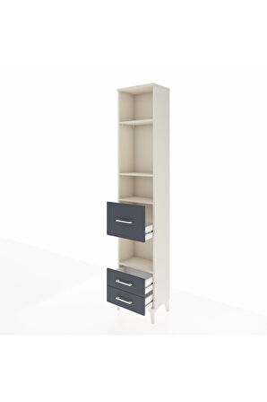Arges Dolap 4 Raflı 3 Çekmeceli 44x30x221 Aytaşı-Antrasit