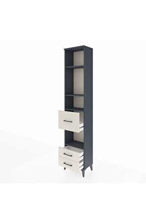 Arges Dolap 4 Raflı 3 Çekmeceli 44x30x221 Antrasit-Aytaşı