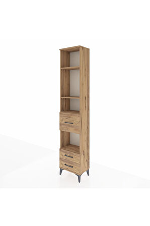 Arges Dolap 4 Raflı 3 Çekmeceli 44x30x221 Çam-Çam
