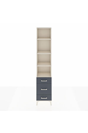 Arges Dolap 4 Raflı 3 Çekmeceli 44x30x221 Aytaşı-Antrasit