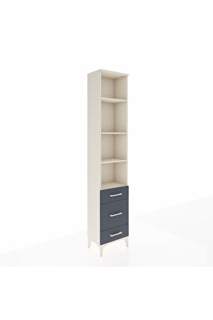 Arges Dolap 4 Raflı 3 Çekmeceli 44x30x221 Aytaşı-Antrasit