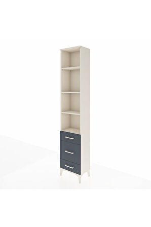 Arges Dolap 4 Raflı 3 Çekmeceli 44x30x221 Aytaşı-Antrasit