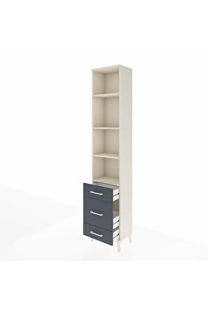 Arges Dolap 4 Raflı 3 Çekmeceli 44x30x221 Aytaşı-Antrasit