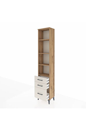 Arges Dolap 4 Raflı 3 Çekmeceli 44x30x221 Çam-Aytaşı