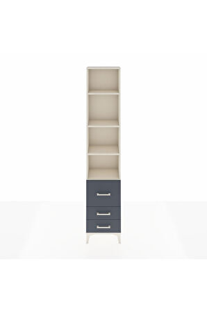 Arges Dolap 4 Raflı 3 Çekmeceli 44x30x221 Aytaşı-Antrasit