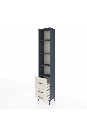 Arges Dolap 4 Raflı 3 Çekmeceli 44x30x221 Antrasit-Aytaşı