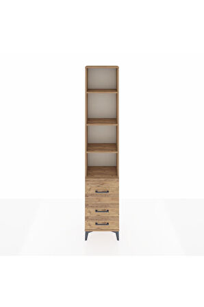 Arges Dolap 4 Raflı 3 Çekmeceli 44x30x221 Çam-Çam