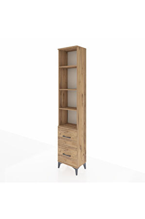 Arges Dolap 4 Raflı 2 Çekmeceli 44x30x221 Çam-Çam