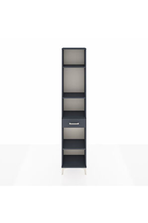 Arges Dolap 4 Raflı Tek Çekmeceli 44x30x221 Antrasit-Antrasit