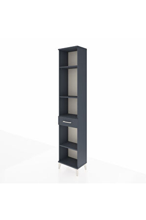 Arges Dolap 4 Raflı Tek Çekmeceli 44x30x221 Antrasit-Antrasit