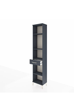 Arges Dolap 4 Raflı Tek Çekmeceli 44x30x221 Antrasit-Antrasit