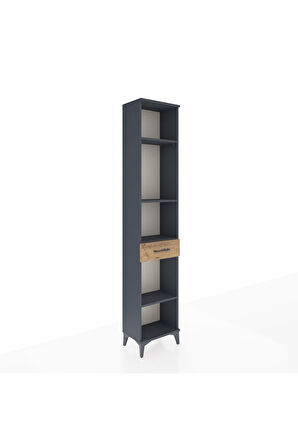 Arges Dolap 4 Raflı Tek Çekmeceli 44x30x221 Antrasit-Çam