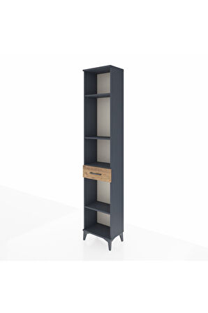 Arges Dolap 4 Raflı Tek Çekmeceli 44x30x221 Antrasit-Çam