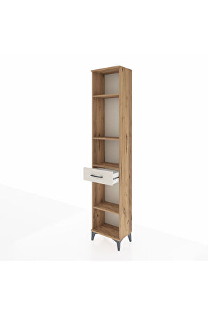 Arges Dolap 4 Raflı Tek Çekmeceli 44x30x221 Çam-Aytaşı