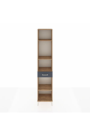 Arges Dolap 4 Raflı Tek Çekmeceli 44x30x221 Çam-Antrasit