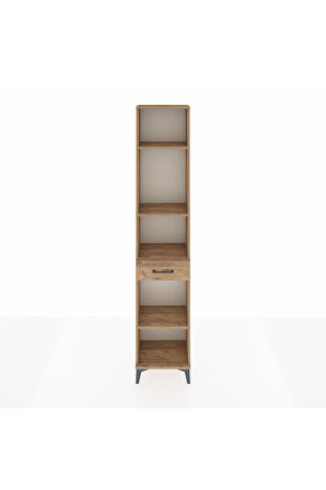 Arges Dolap 4 Raflı Tek Çekmeceli 44x30x221 Çam-Çam