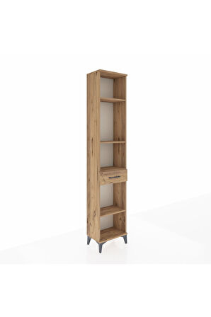 Arges Dolap 4 Raflı Tek Çekmeceli 44x30x221 Çam-Çam