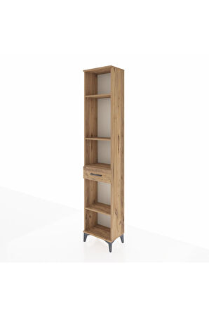 Arges Dolap 4 Raflı Tek Çekmeceli 44x30x221 Çam-Çam