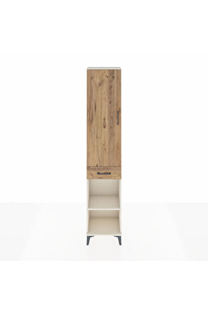 Arges Dolap 3 Raflı Tek Çekmeceli Tek Askılı 44x30x221 Aytaşı-Çam