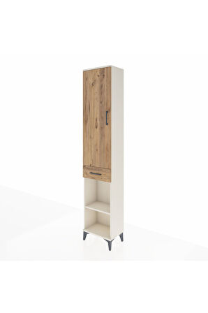 Arges Dolap 3 Raflı Tek Çekmeceli Tek Askılı 44x30x221 Aytaşı-Çam
