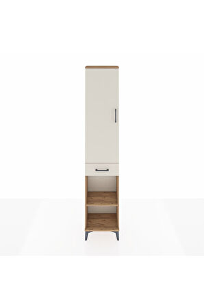 Arges Dolap 3 Raflı Tek Çekmeceli Tek Askılı 44x30x221 Çam-Aytaşı
