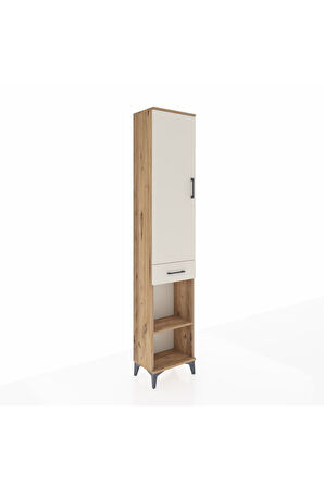 Arges Dolap 3 Raflı Tek Çekmeceli Tek Askılı 44x30x221 Çam-Aytaşı