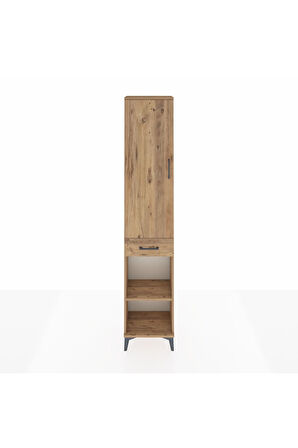 Arges Dolap 3 Raflı Tek Çekmeceli Tek Askılı 44x30x221 Çam-Çam
