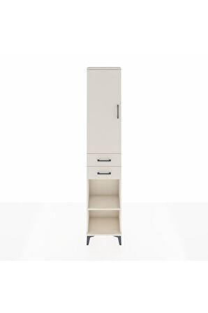 Arges Dolap 4 Raflı 2 Çekmeceli Tek Kapaklı 44x30x221 Aytaşı-Aytaşı