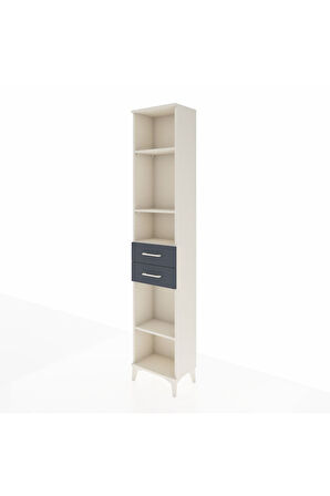 Arges Dolap 4 Raflı 2 Çekmeceli 44x30x221 Aytaşı-Antrasit