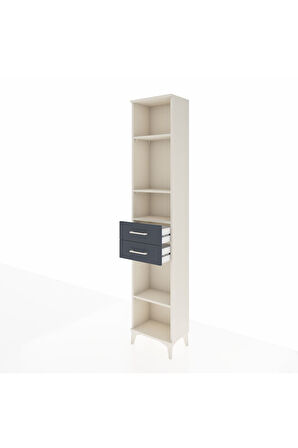 Arges Dolap 4 Raflı 2 Çekmeceli 44x30x221 Aytaşı-Antrasit