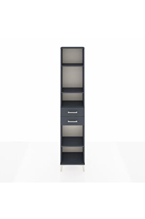 Arges Dolap 4 Raflı 2 Çekmeceli 44x30x221 Antrasit-Antrasit