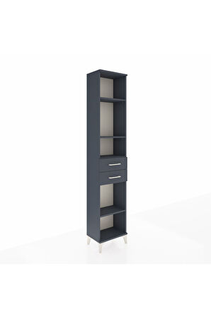 Arges Dolap 4 Raflı 2 Çekmeceli 44x30x221 Antrasit-Antrasit